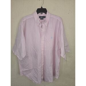 Ralph Lauren Blake Button Up Shirt, Short sleeve, Pink White Checker, Size XXL